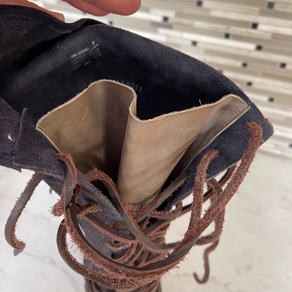 FREEBIRD by STEVEN Knee-High Distressed Blue & Brown Suede Boots, Size 8 EUC - Picture 9 of 16